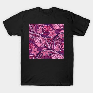 Paisley Print with Vintage Floral Motifs T-Shirt